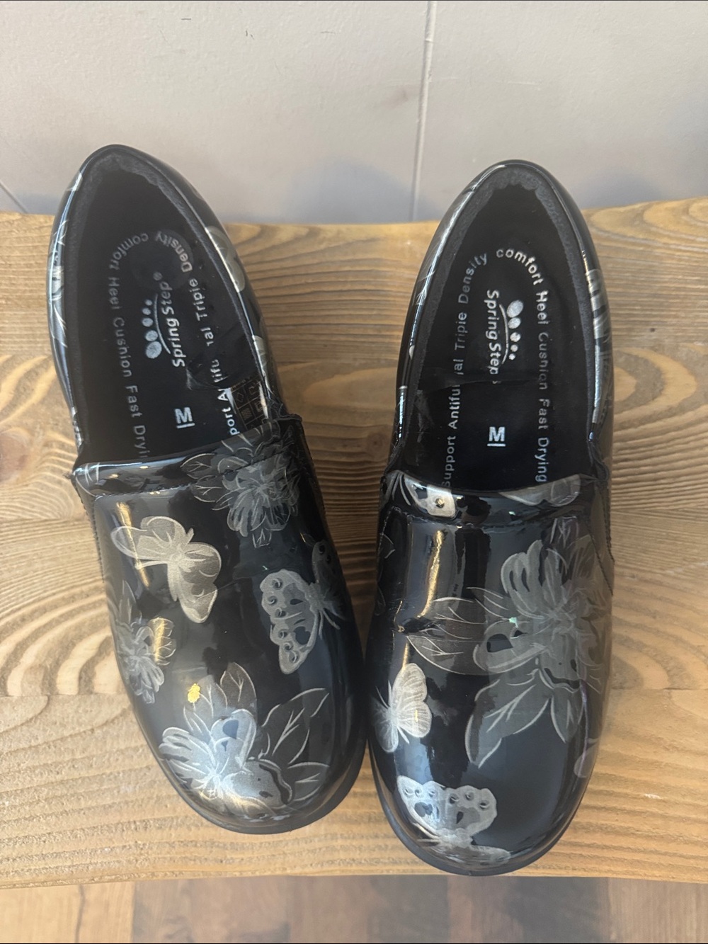Spring Step Women's Black Elvalor-Nectar Slip-On Comfort Clog Size 8